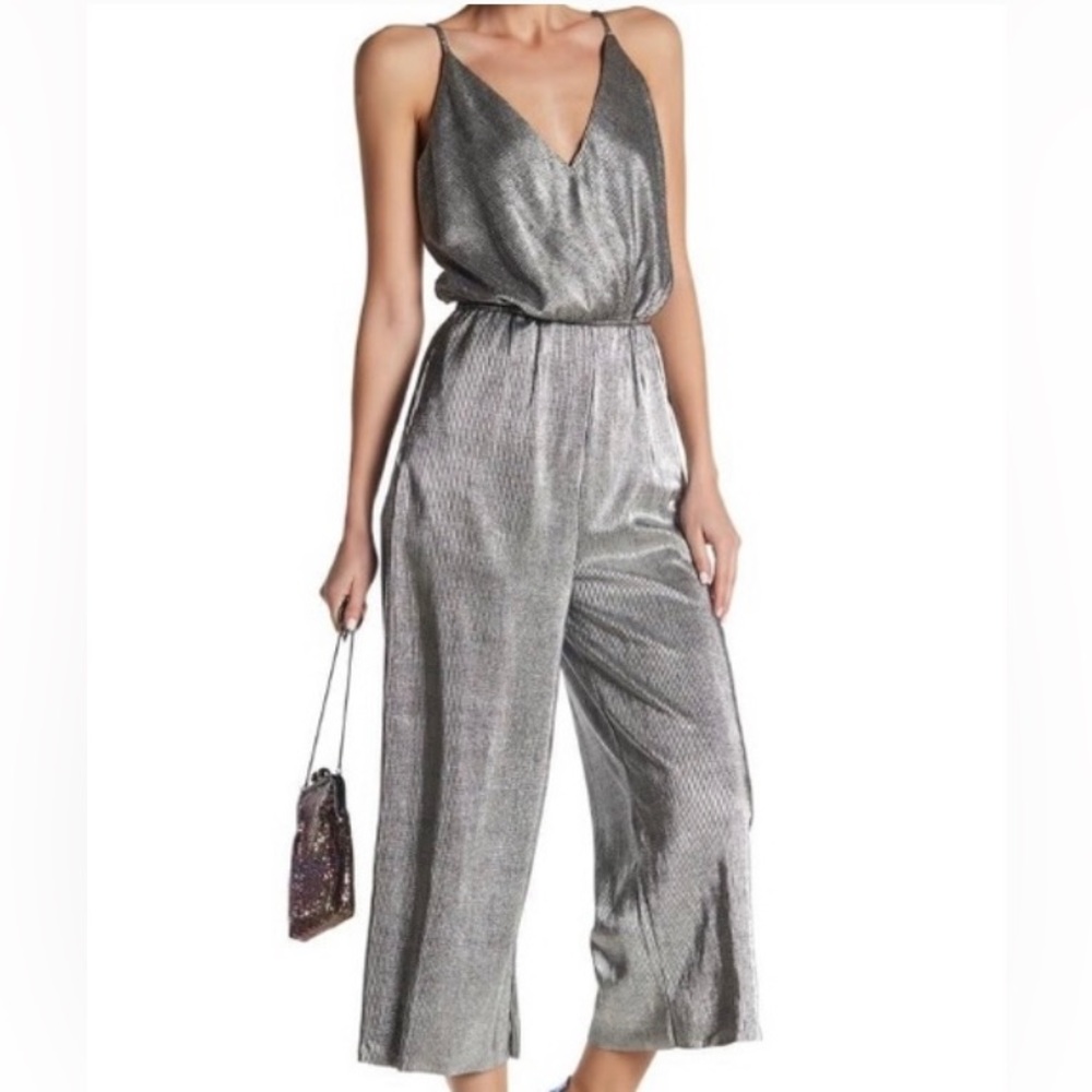 Metallic Pleated Jumpsuit